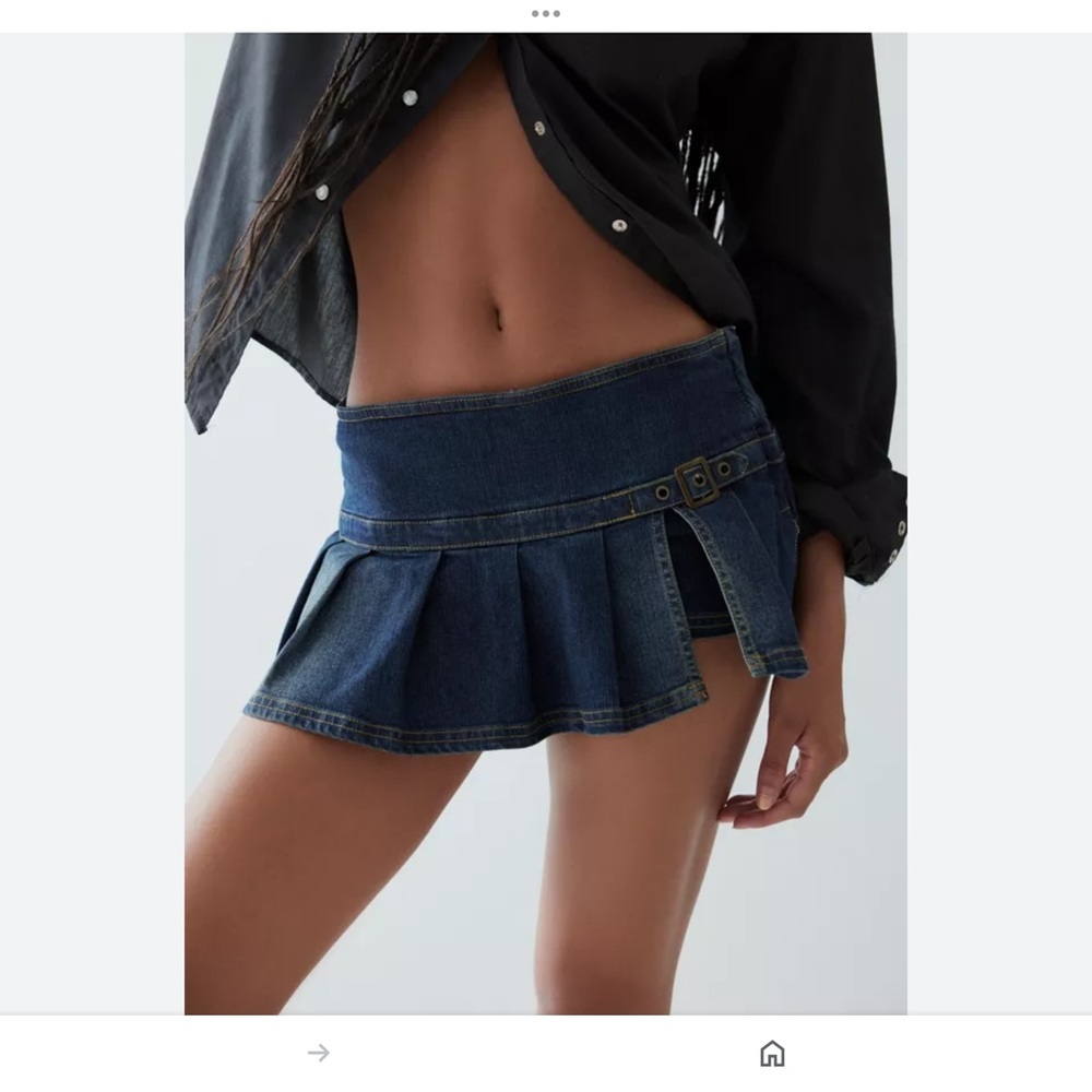 BDG Urban Outfitters Shaina Belted Denim Micro Mini Skort
